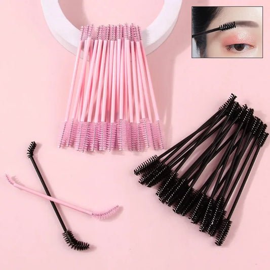 Karsyngirl 20/40/80Pcs Double Headed Disposable Eyelash Brush Eyelashes Extension Eyebrow Brush Mascara Wands Applicator Makeup