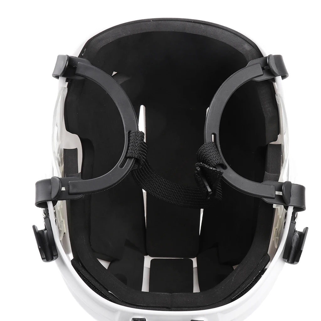 Adjustable Ice Hockey Helmet & Mask Combo For unisex adult White & Face Combo For Men & Women Professional Protective M/L
