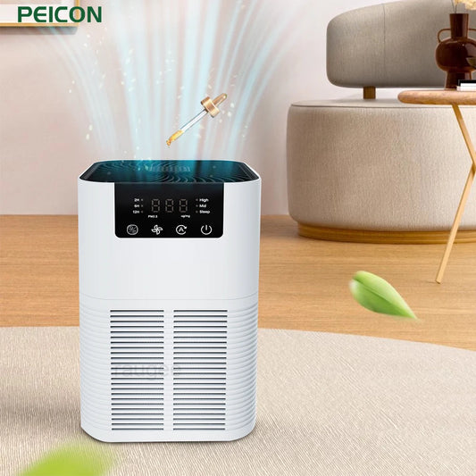 Air Purifier Smoke Odor Negative Ion Generator with Aromatherapy Air Cleaner for Household HEPA Filter Efficient Purifying Air