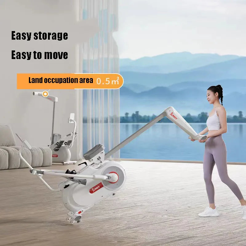 Double paddle rowing machine