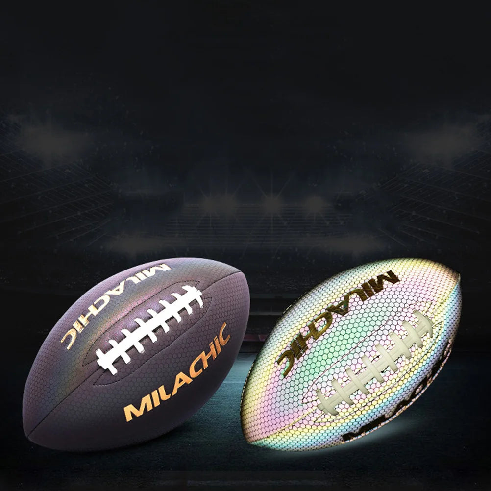 Size 6 American Football Rugby Ball Footbll Competition Training Practice Rugby Ball Team Sports Reflective Rugby Football