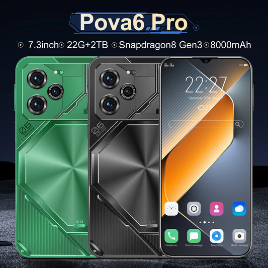 Smartphone Pova 6 Pro unlocked HD Screen maximum memory 22GB+2TB 5G Dual Sim Celulares Android14 Unlocked 8000mAh Cell celular