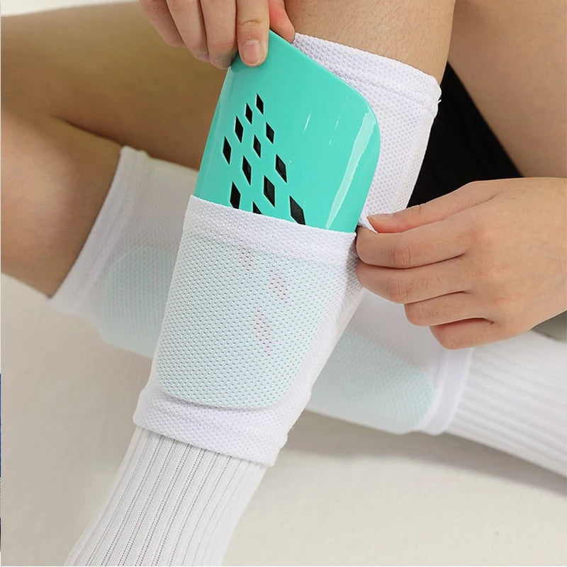 A Set Hight Elasticity Football Shin Guards Adults Kids Sports Legging Cover Outdoor Protection Gear Nop Slip Soccer Socks