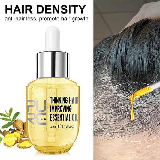 Hair Growth Products Men Women Ginger Fast Regrowth Oil Anti Hair Loss Scalp Treatment Serum Thicken Grow Hair Care Oil PURC