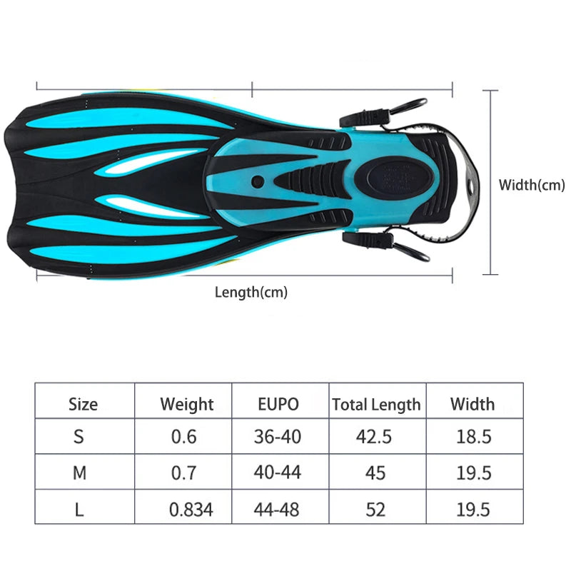 Professional Adult Flexible Comfort TPR Non-Slip Swimming Diving Fins Rubber Snorkeling Swim Flippers Water Sports Beach Shoes