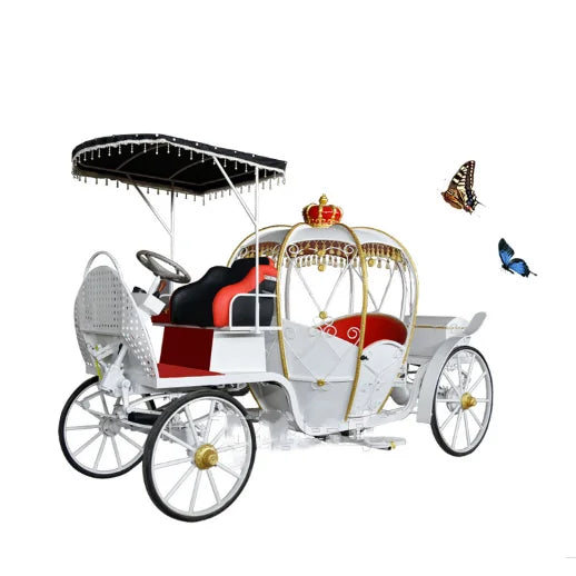 Electric Pumpkin Horse Carriage Prinss Cart Park Tourism  Amusement Horse Drawn Pedal Carriage Trailer For Sale