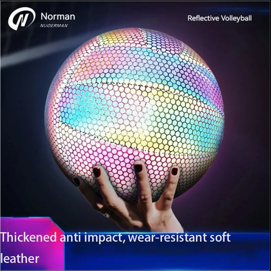 Volleyball Reflective Manufacturers Wholesale Colorful Glow PU Machine Sewing School Outdoor Sports Ball Products