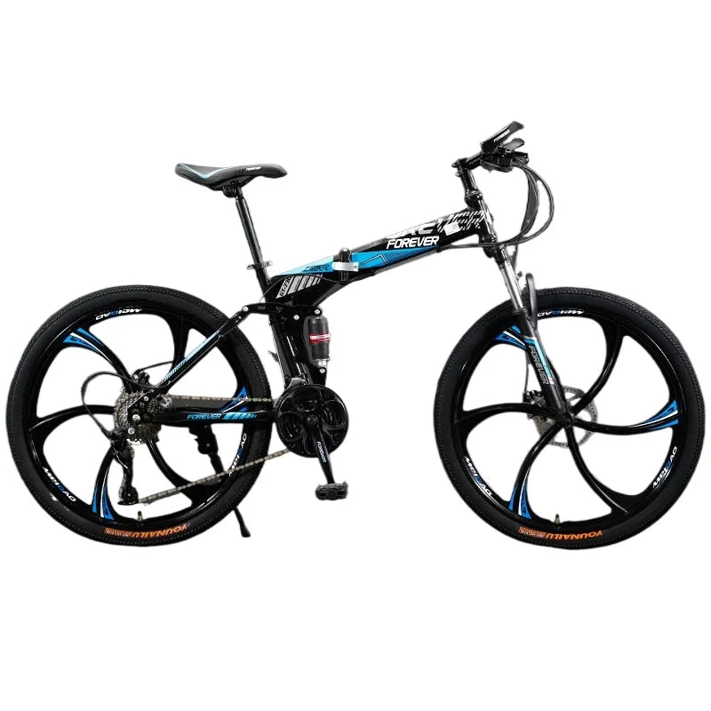 YORON F1 24 inch folding mountain bike with dual shock absorber integrated wheels bicycle folding bike