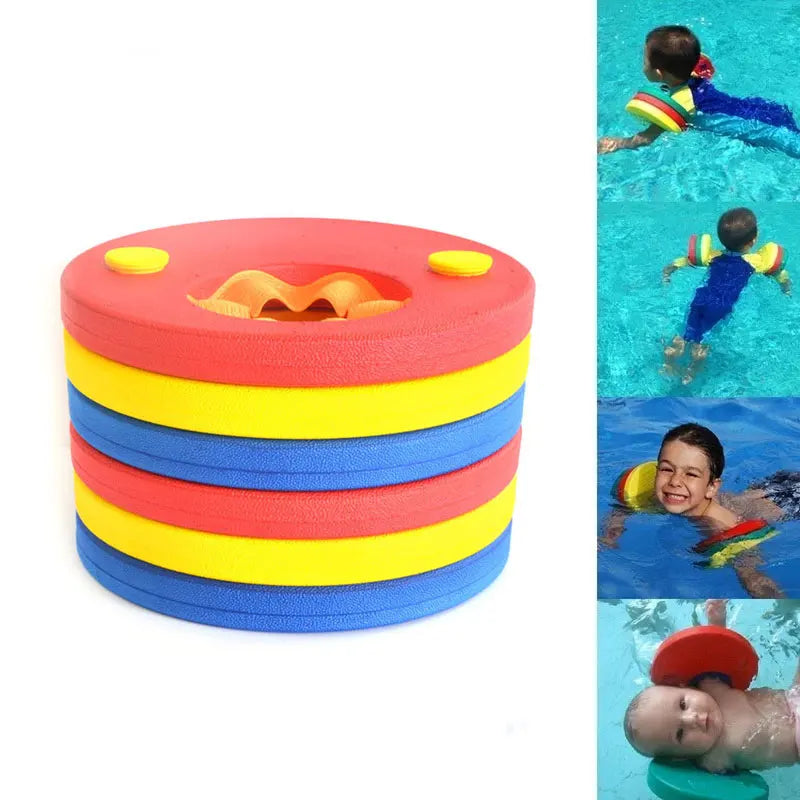 6PCS EVA Foam Swimming Disc Arms With Floating Sleeves Inflatable Pool Float Board Baby Kids Practice Circle Accessories
