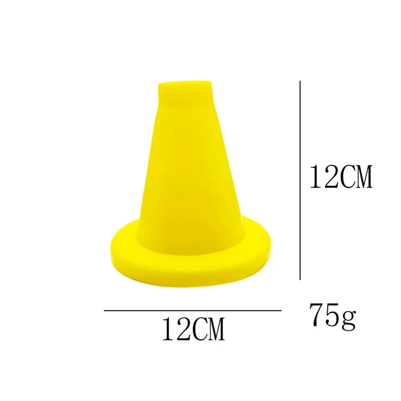 Cricket Batting Tee 5Pcs Soft Rubber Marking Bucket Pyramid Trigonal Tone Sport Marker Bucket is Placed on The Ball Tray