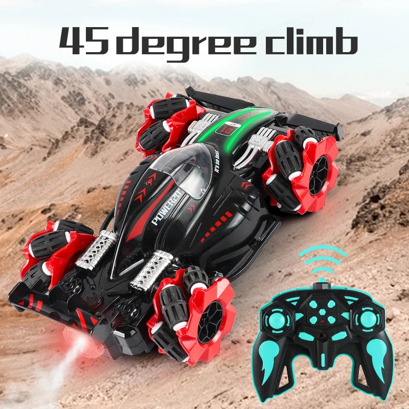 4WD Spray Drift RC Car 360 Degrees Rotation Stunt High Speed RC Car Cross Country Climbing Light Music Toys For Boy For Kid Gift