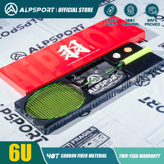 Alpsport FN 2 pcs/1 batch 6U/72g Badminton Racket With racket bag and string Carbon fiber Designed for sports and outdoor use.