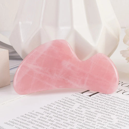 Rose Quartz Gua Sha Tool Health Face Care Natural Stone