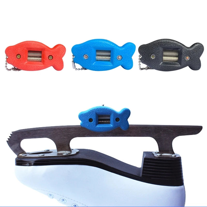 Diamond Sandstone Ice Skate Double Side Sharpener Portable Hanging Ice Hockey Shoe Blades Sharpener Ice Skate Accessories