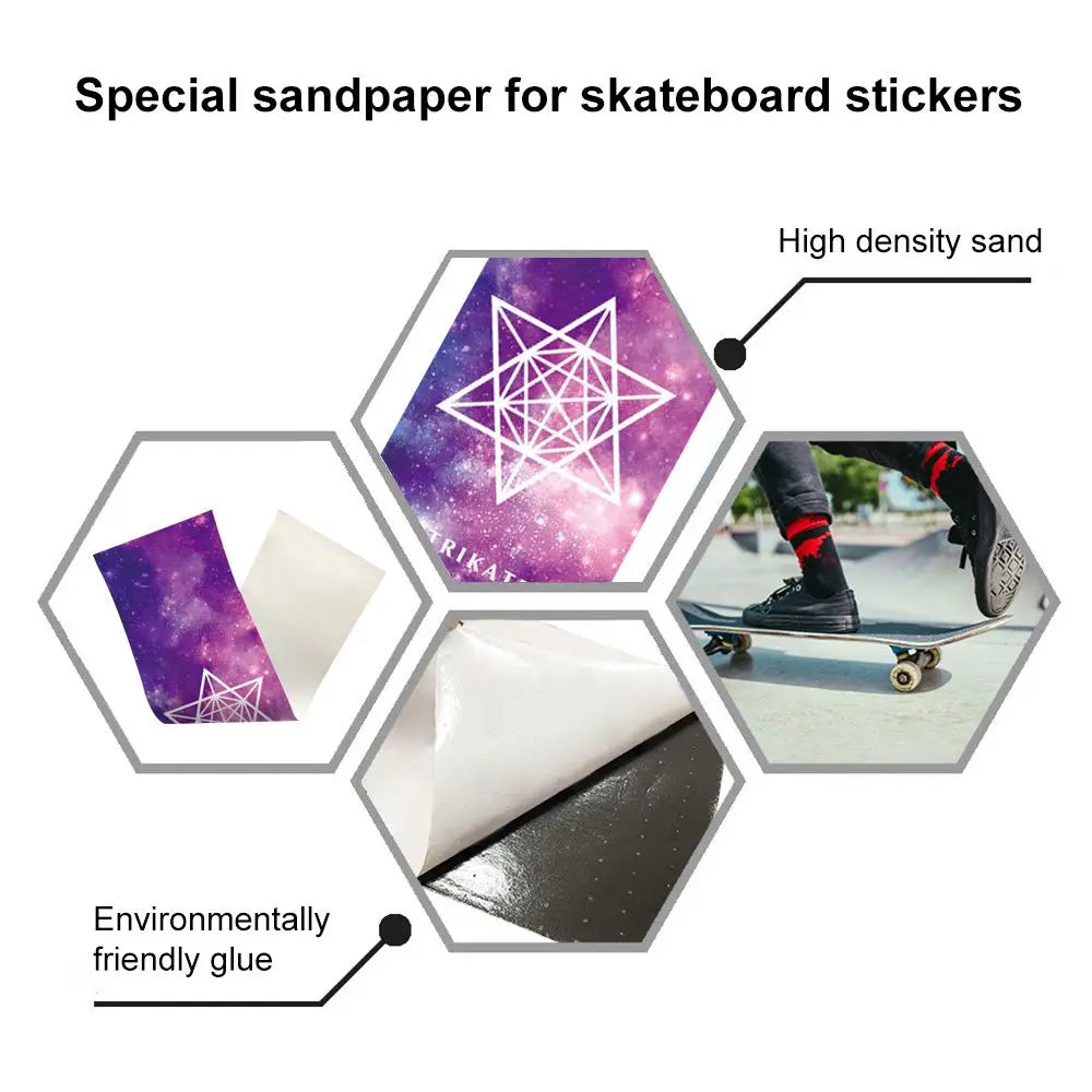 Self-adhesive Double Rocker Waterproof Skateboard Sandpaper Electric Scooter Grip Tape Skate Board Deck Sticker