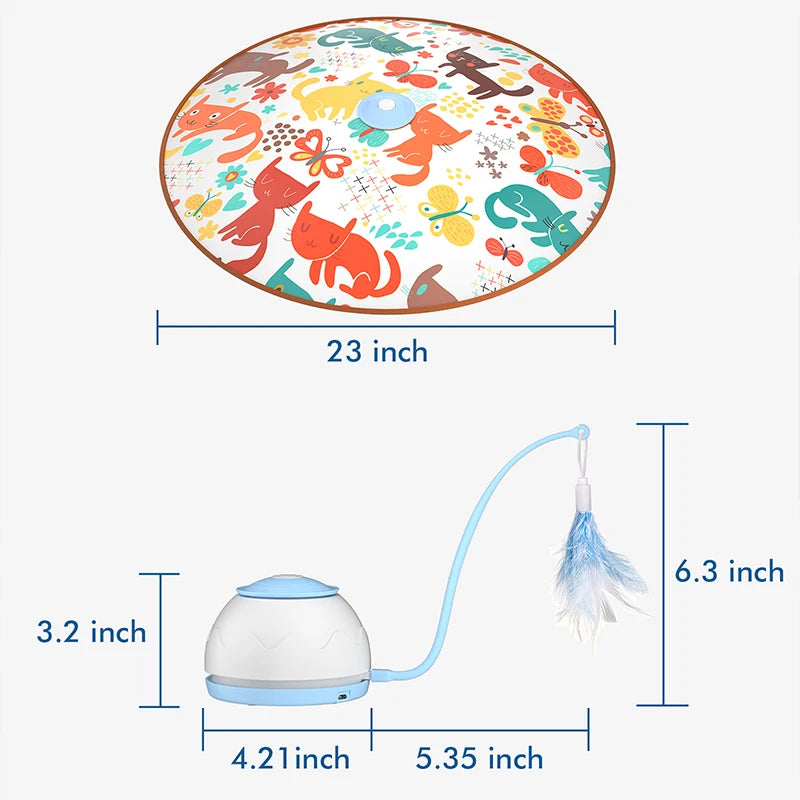 Electric Cat Toy USB Charging 360 Rotating Interactive Puzzle Intelligent Pet Items Cat Teasing Feather Cat Supplies Accessories