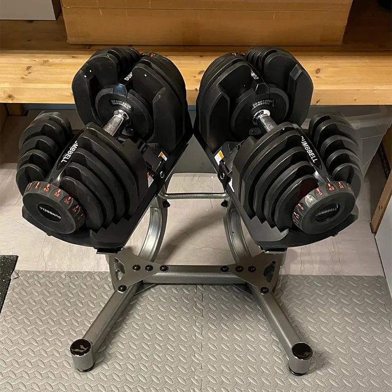 Dumbbell and Stand Dumbbell Set, Weight Adjustable, Solid Weightlifting, Commercial Gym, Household, Multiple Options, 40kg, 90lb