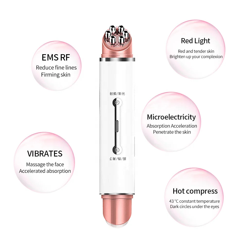 LED Photon Therapy High Vibration Eye Massage Instrument  EMS Heating Massage Skin Beauty Lifting Anti-Wrinkle Face Eye Massager
