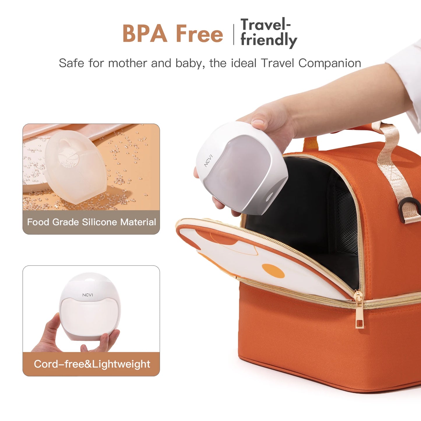 NCVI Manual Wearable Breast Pump | Breastmilk Collector, Hands-Free & Portable, Natural Expression, Breast Feeding Essentials |