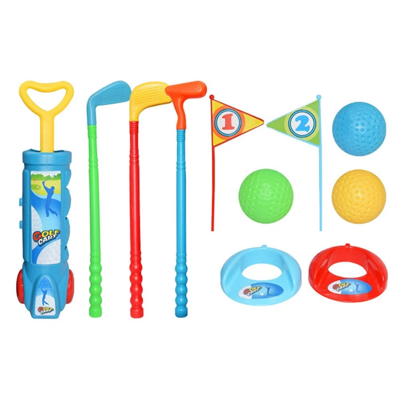 Child Golf Set Educational Sports Training Suit Children Plastic Mini Golf Club Games Toys Kids Outdoor Casual Golf Ball Gift