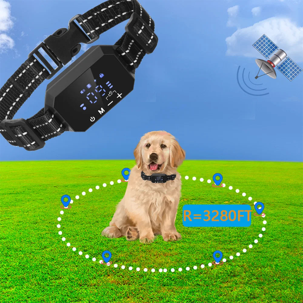 1000m GPS Dog Fence 100~3280 Ft Range Electric Dog Training Collar for Dogs