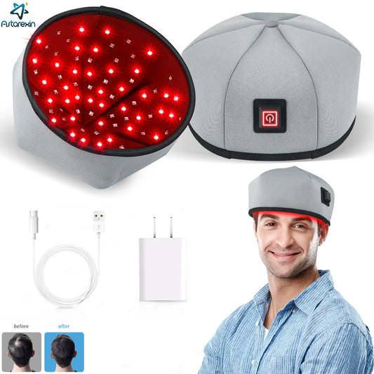 Hair Growth Cap LED Red Light Therapy Devices Anti Hair Loss Anxiety Stress Relief  Head Pain Hat Scalp Relax Massager Helmet