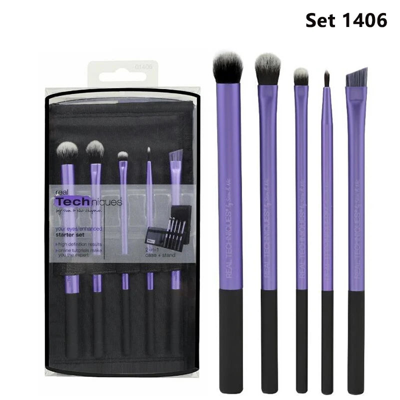 Real Techniques Professioanl Makeup Brushes Set Beauty Tools Soft Fluffy for Cosmetics Foundation Powder Eyeshadow Blending Face