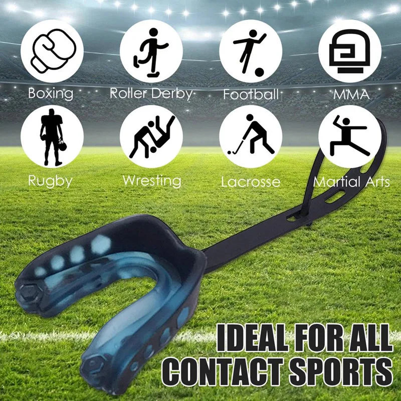 Professional Sport Mouth Guard Football Basketball Karate Boxing Tooth Brace Ice Hockey Rugby Teeth Protector With Lanyard