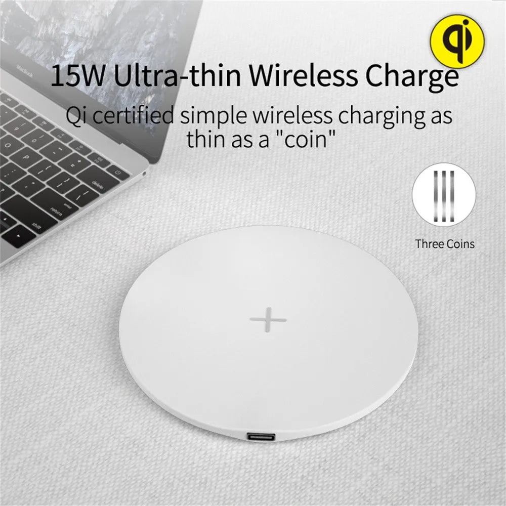 15W Qi Wireless Chargers For iPhone 14 13 12 11 Pro Max XS XR 8 Type C Samsung S21 S20 S10 Xiaomi