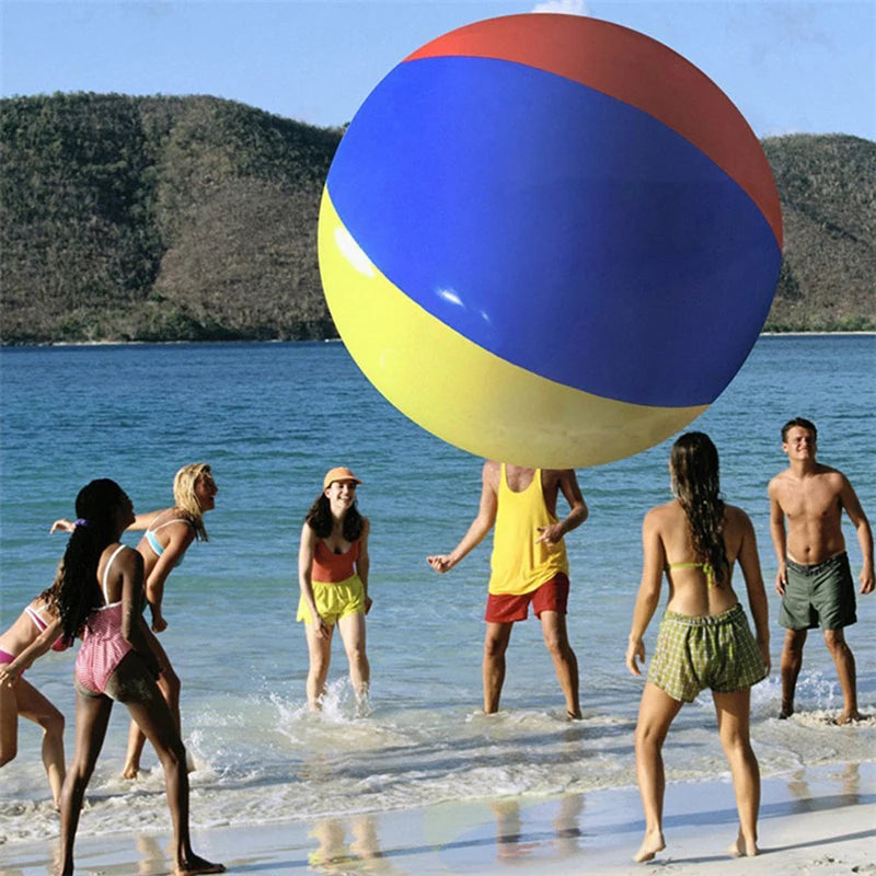 Kids-Adult Beach and Pool Play Ball Three-color Thickened PVC