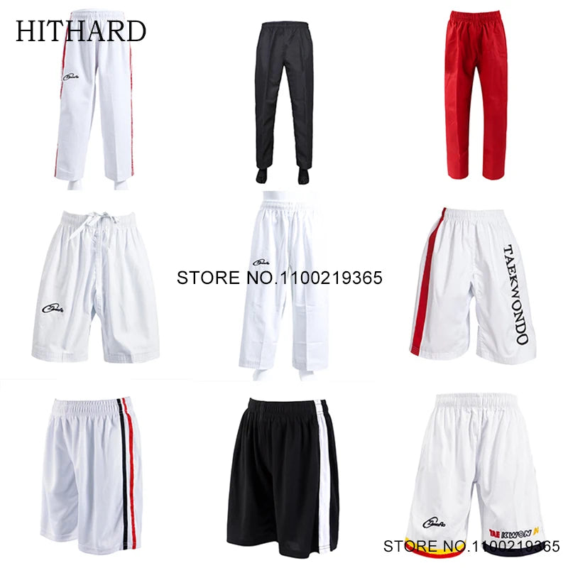 Taekwondo Uniform Cotton WTF Karate Judo Dobok Clothes Men Women Kids Kickboxing Pants TKD Pants MMA Boxing Muay Thai Shorts