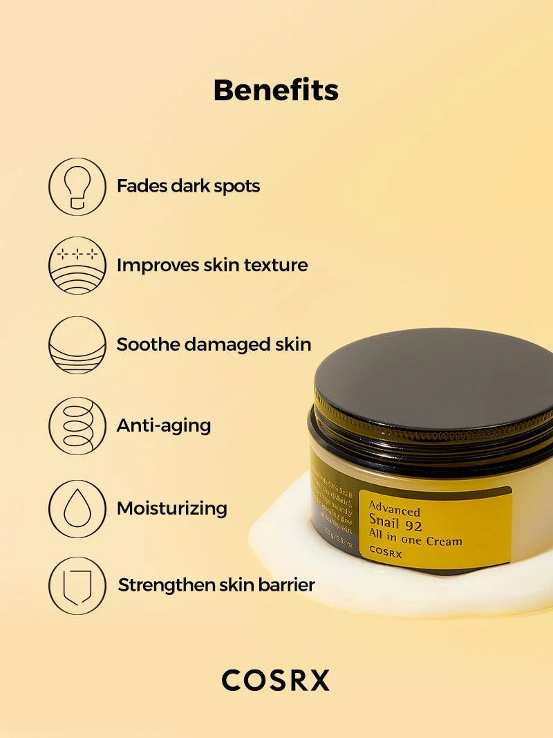 COSRX Snail Mucin 92% Moisturizer 3.52oz/ 100g