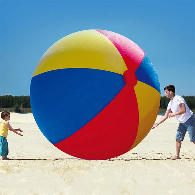 Kids-Adult Beach and Pool Play Ball Three-color Thickened PVC