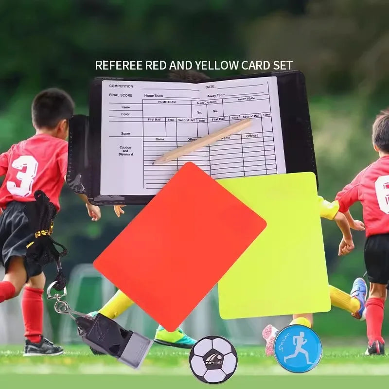 Soccer Referee Whistles With Red Yellow Card Football Referee Whistle Cards Kit Sport Training Useful Outdoor Survival Equipment