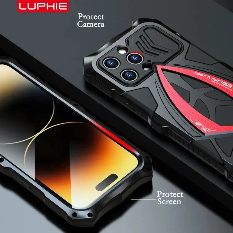Shockproof Armor Metal Phone Case For iPhone 13 14 15 Pro Max