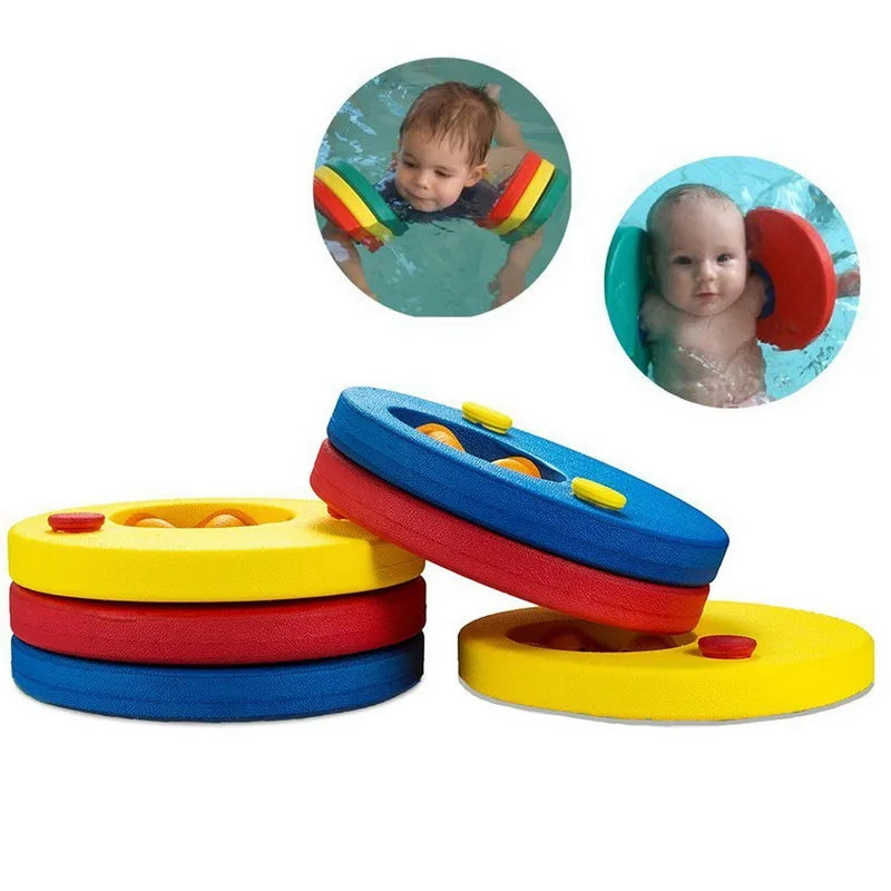 6PCS EVA Foam Swimming Disc Arms With Floating Sleeves Inflatable Pool Float Board Baby Kids Practice Circle Accessories