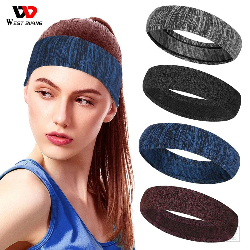 WEST BIKING Hair Band For Men Polyester Sports Headband Women Sweatband Breathable Cozy Wristband Yoga Badminton Tennis Headwear