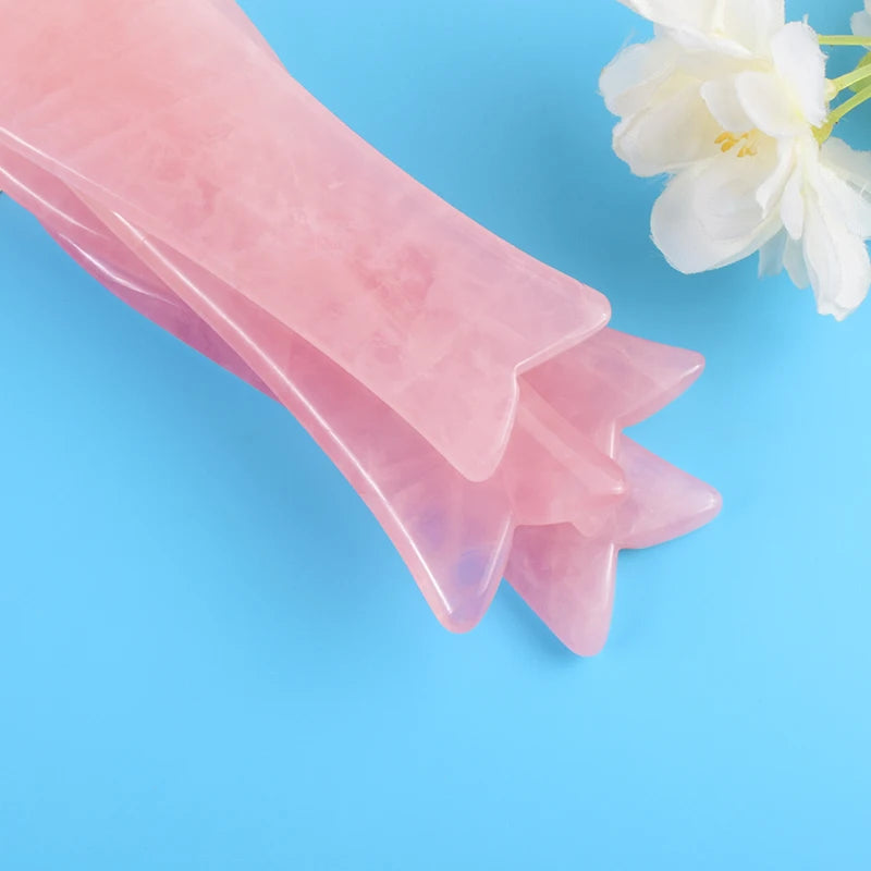 Rose Quartz Fish Shape Gua Sha Tool Health Care Natural Stone