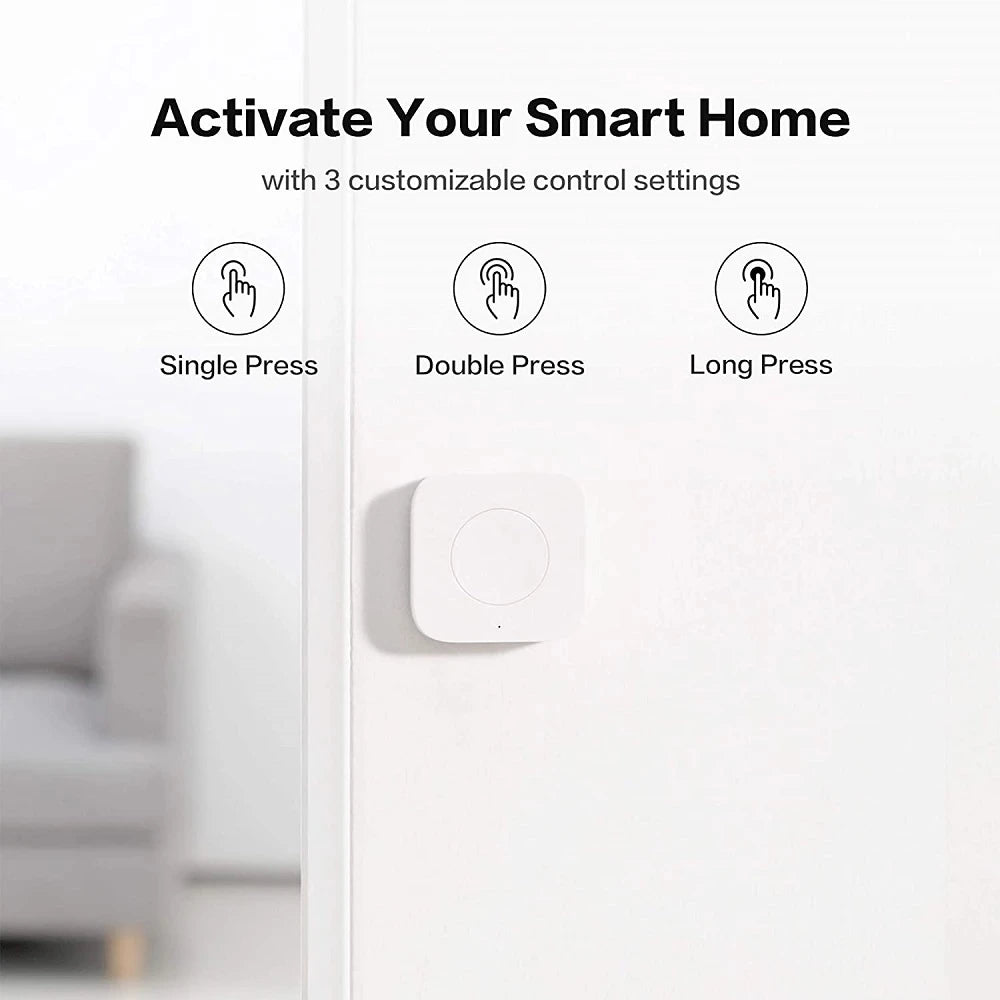 Aqara Wireless Mini Switch Zigbee Connection Versatile 3-way Control Button for Smart Home Devices Compatible For Mi Home APP