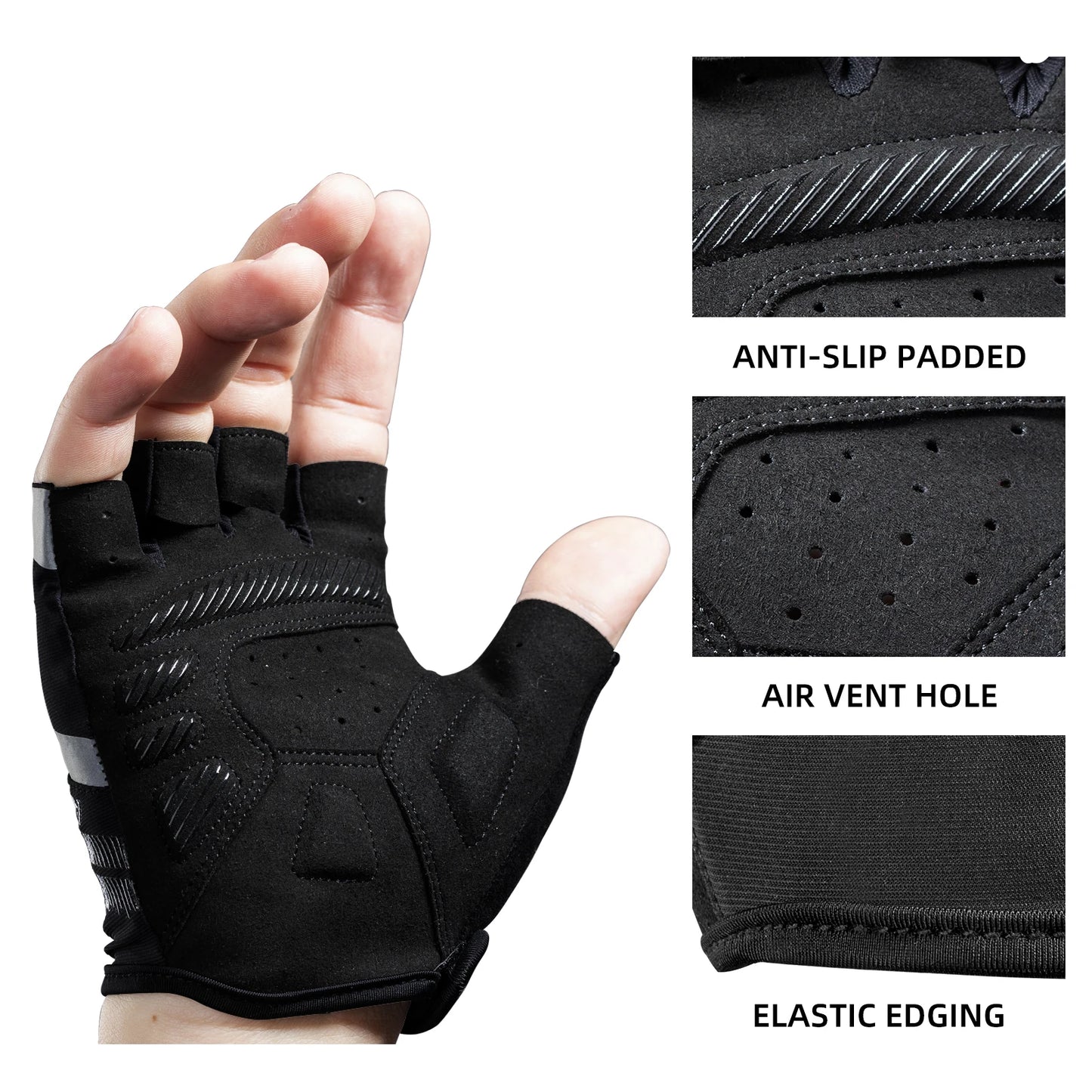 ROCKBROS Summer Cycling Gloves Half Finger Shockproof Breathable Gym Gloves Men MTB Fingerless Bicycle Gloves Cycling Equipment