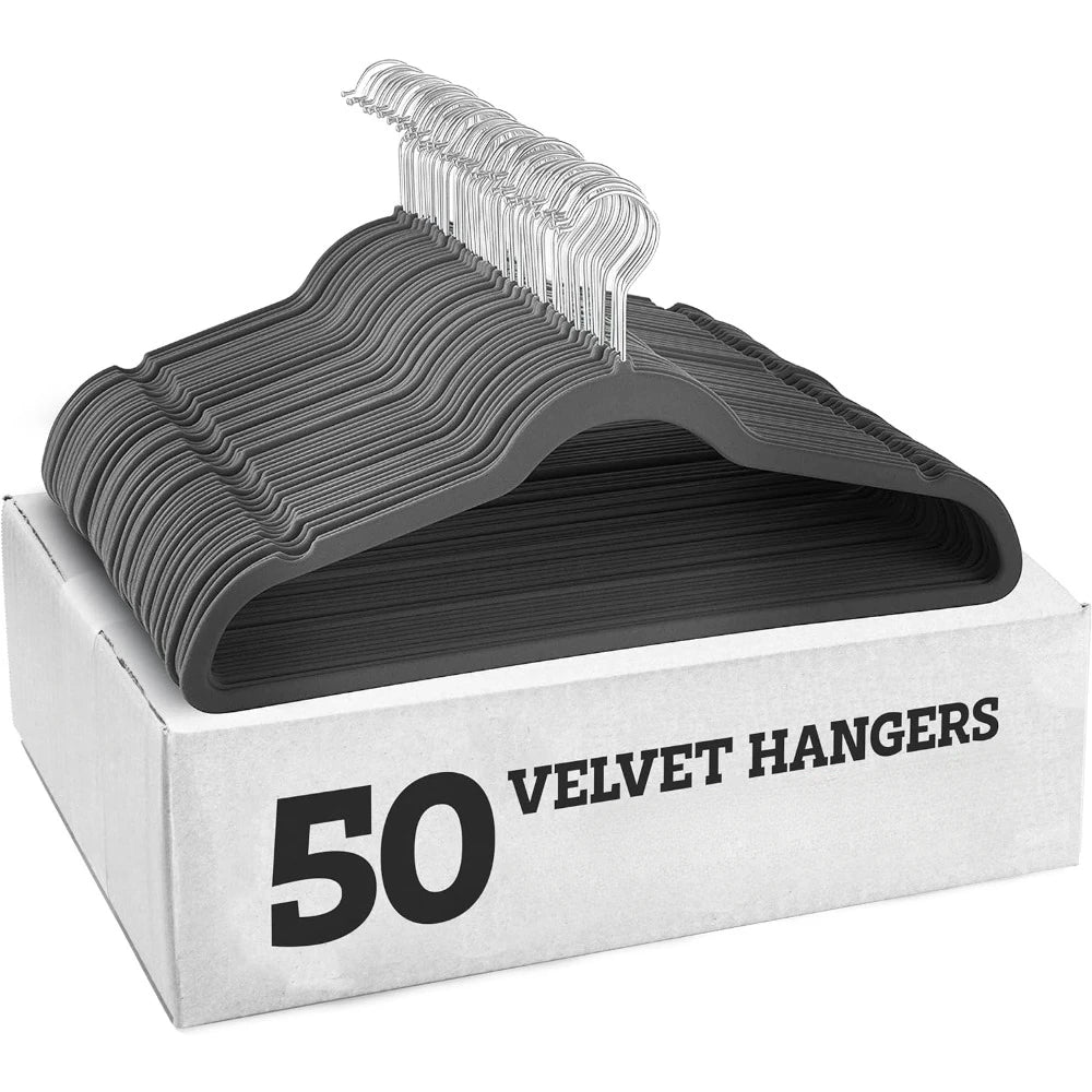 Heavy Duty Hangers Coats Pants Dress Non Slip Space Saving Felt Hanger Cloth Organizer Clothes Drying Rack Home Accessories
