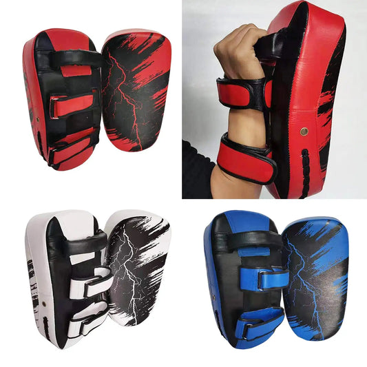 Kick Boxing Strike Curved Pad MMA Focus Muay Thai Punch Mitts Leather Practicing Hand Pad Taekwondo Exercise