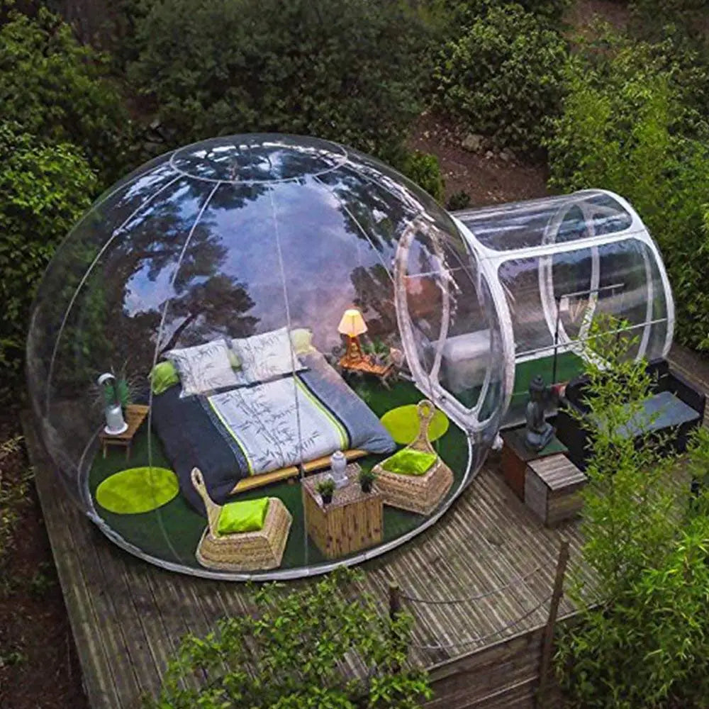 Outdoor Camping Transparent Inflatable Bubble Tent Spherical Clear House Garden Cabin Lodge Starry Sky  Dome With Free Blower