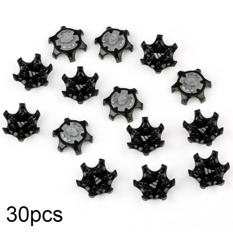 30PCS Golf Shoe Spikes Replacemen Clamp Cleat Screw Removal Tools 2.9x1.2cm Plastic Black Soft Durometer TPU Golf Accesserie