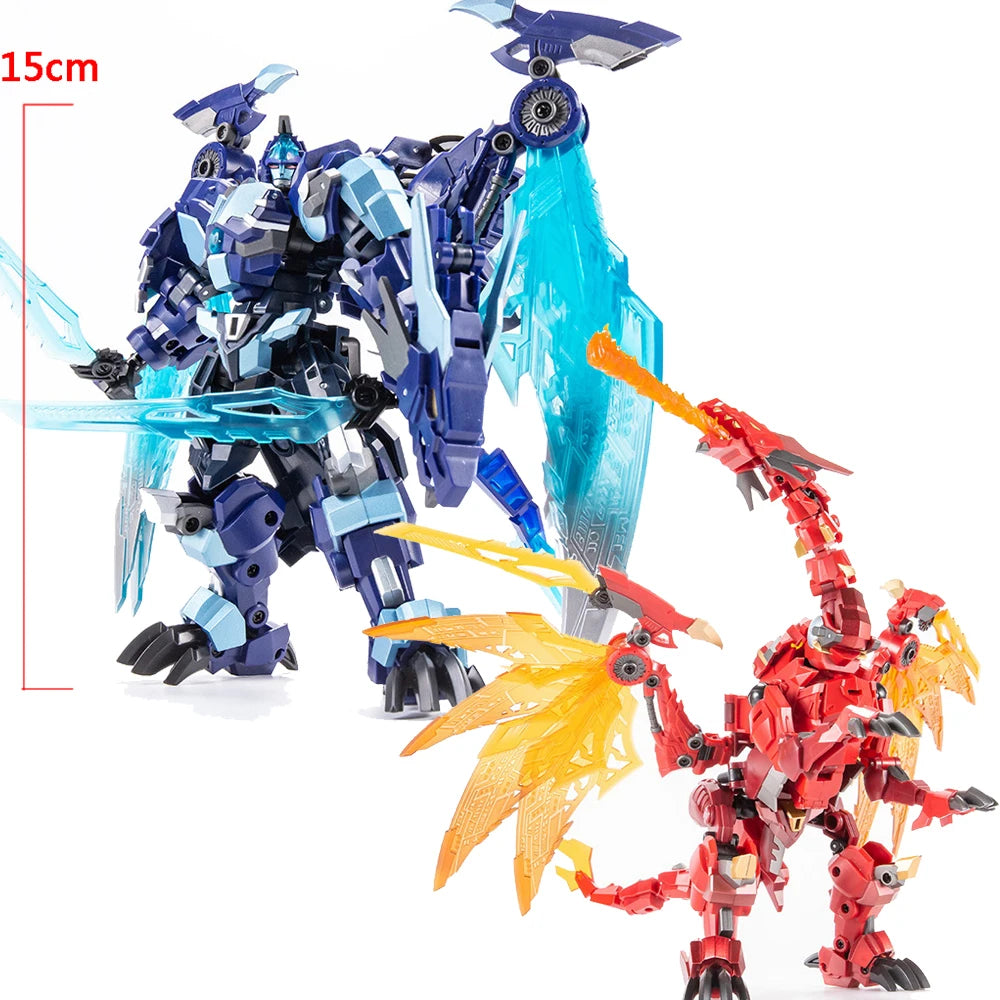 Transformation Toys JINBAO Flame Red Dragon Blue Ice Dinosaur Beast Wars 8871 DX09 DF07 Action Figure Model Robot Deformation OP