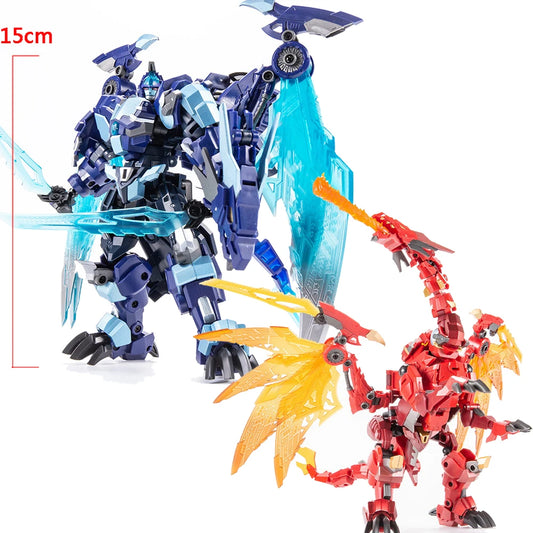 Transformation Toys JINBAO Flame Red Dragon Blue Ice Dinosaur Beast Wars 8871 DX09 DF07 Action Figure Model Robot Deformation OP