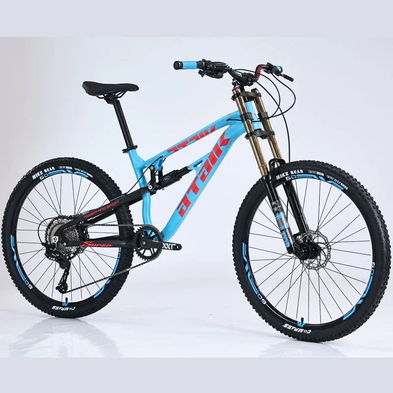 27.5 Inch Aluminum Alloy DH MTB Bike Soft Tail Thru Axle Bike 11 Speed Frame Mountain Bicycle Hydraulic Disc Brake Cross Country