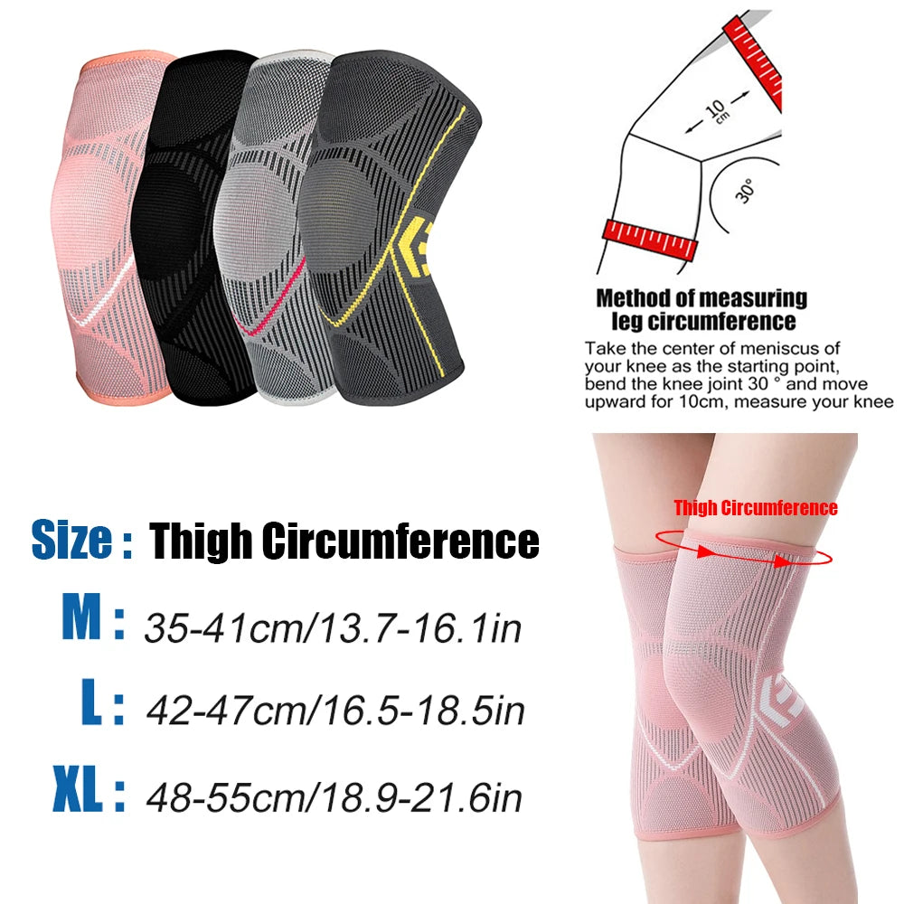 1Pair Sports Knitted Knee Compression Sleeves Leg Support Cover for Men Women Cycling Basketball Football Volleyball Tennis Yoga