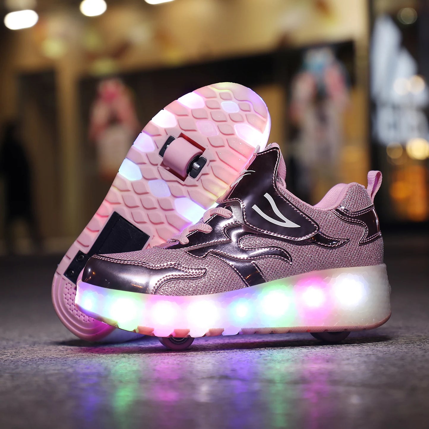 Children's Roller Sneaker Outdoor Indoor Skating Shoes Detachable Kids Glitter Skates Breathable Blade Boy Flying Shoes