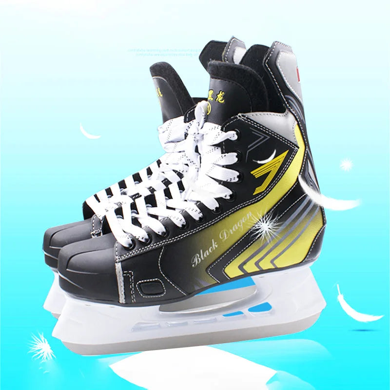 Original Black Dragon Ice Hockey Shoes Adult Child Ice Skates Professional Ball Knife Ice Hockey Knife Shoes Real Ice Skates
